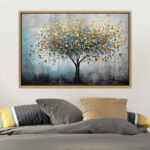 Πίνακας σε καμβά "Gold Tree" Megapap ψηφιακής εκτύπωσης με κορνίζα χρώμα χρυσό 140x100x3εκ. - GP033-0153 - Image 2