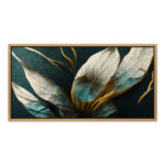 Πίνακας σε καμβά "Exotic Flower" Megapap ψηφιακής εκτύπωσης με κορνίζα χρώμα χρυσό 140x70x3εκ. - GP033-0157