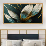 Πίνακας σε καμβά "Exotic Flower" Megapap ψηφιακής εκτύπωσης με κορνίζα χρώμα χρυσό 140x70x3εκ. - GP033-0157 - Image 2