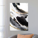 Πίνακας σε καμβά "Golden And Silver Reflections" Megapap ψηφιακής εκτύπωσης 70x100x3εκ. - GP033-0165 - Image 2