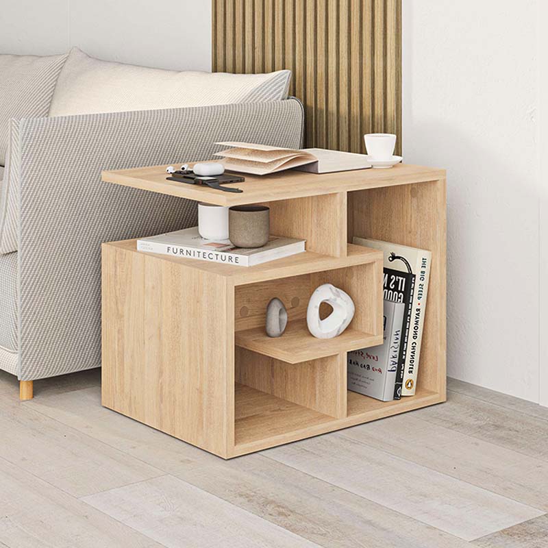GP037-00231-0 Βοηθητικό τραπεζάκι Labirent Megapap από μελαμίνη χρώμα φυσικό οξιάς 54x40x45εκ. - GP037-0023,1 - Image 1