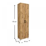 Ντουλάπα - Παπουτσοθήκη μελαμίνης Lilly Megapap χρώμα pine oak 49x32x178εκ. - GP041-0015,2 - Image 6