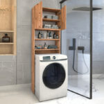 Έπιπλο πλυντηρίου Ramsey Megapap από μελαμίνη χρώμα pine oak 65x27x190,6εκ. - GP041-0035,3 - Image 2