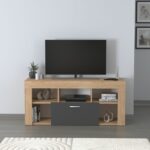 Έπιπλο τηλεόρασης Midili Megapap χρώμα sapphire oak - ανθρακί 135x42x60,7εκ. - GP041-0082,1 - Image 2