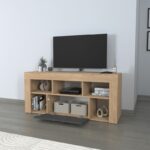 Έπιπλο τηλεόρασης Midili Megapap χρώμα sapphire oak - ανθρακί 135x42x60,7εκ. - GP041-0082,1 - Image 3