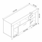 Έπιπλο τηλεόρασης Midili Megapap χρώμα sapphire oak - ανθρακί 135x42x60,7εκ. - GP041-0082,1 - Image 5