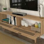 Έπιπλο τηλεόρασης Sirona Megapap από μελαμίνη χρώμα sapphire oak 140x30x55εκ. - GP042-0022,1 - Image 4