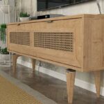 Έπιπλο τηλεόρασης Sirona Megapap από μελαμίνη χρώμα sapphire oak 140x30x55εκ. - GP042-0022,1 - Image 5