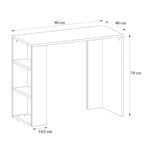 Γραφείο εργασίας Netenia Megapap από μελαμίνη χρώμα sapphire oak 90x40x74εκ. - GP042-0115,2 - Image 5