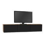 Έπιπλο τηλεόρασης επιτοίχιο Damla Megapap με LED χρώμα sapphire oak - μαύρο 180x29,5x29,5εκ. - GP042-0169,6 - Image 4