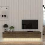 Έπιπλο τηλεόρασης επιτοίχιο Damla Megapap με LED χρώμα καρυδί 180x29,5x29,5εκ. - GP042-0169,8 - Image 2