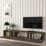 Έπιπλο τηλεόρασης επιτοίχιο Damla Megapap με LED χρώμα καρυδί 180x29,5x29,5εκ. - GP042-0169,8 - Image 4