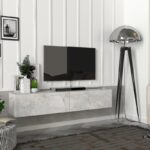 Έπιπλο τηλεόρασης επιτοίχιο Aristo Megapap με LED χρώμα λευκό εφέ μαρμάρου 135x31,6x25εκ. - GP042-0170,6 - Image 3