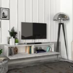 Έπιπλο τηλεόρασης επιτοίχιο Aristo Megapap με LED χρώμα λευκό εφέ μαρμάρου 135x31,6x25εκ. - GP042-0170,6 - Image 4