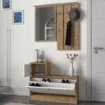 Έπιπλο εισόδου Galina Megapap από μελαμίνη χρώμα sapphire oak - λευκό 91,8x27x70εκ. - GP042-0206,1 - Image 2