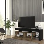 Έπιπλο τηλεόρασης Acnes Megapap χρώμα μαύρο - καρυδί 160x40x53εκ. - GP042-0242,2 - Image 2