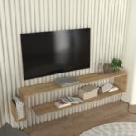 Έπιπλο τηλεόρασης επιτοίχιο Regnar Megapap χρώμα sapphire oak 168,6x25x31,8εκ. - GP042-0252,2 - Image 2