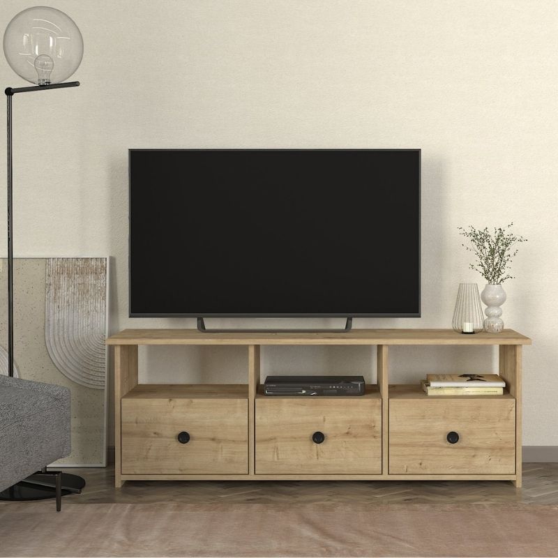 GP042-02621-0 Έπιπλο τηλεόρασης Mahen Megapap χρώμα sapphire oak 140x35x49,8εκ. - GP042-0262,1 - Image 1
