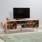 Έπιπλο τηλεόρασης Soho Megapap από μελαμίνη χρώμα sonoma 140x40x50 εκ. - GP052-0002,1