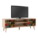 Έπιπλο τηλεόρασης Soho Megapap από μελαμίνη χρώμα sonoma 140x40x50 εκ. - GP052-0002,1 - Image 4