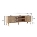Έπιπλο τηλεόρασης Soho Megapap από μελαμίνη χρώμα sonoma 140x40x50 εκ. - GP052-0002,3 - Image 5