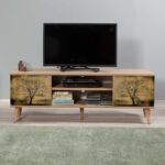 Έπιπλο τηλεόρασης Soho Megapap από μελαμίνη χρώμα sonoma 140x40x50 εκ. - GP052-0002,4 - Image 3