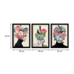 Πίνακας "Flower Girls" Megapap 3 τμχ. σε πλαίσιο 35x45x2εκ. - GP052-0089 - Image 3