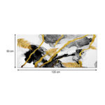 Πίνακας σε καμβά "Abstract Golden Dream" Megapap ψηφιακής εκτύπωσης 120x50x3εκ. - GP052-0095 - Image 3