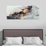 Πίνακας σε καμβά "Abstract Golden Dream" Megapap ψηφιακής εκτύπωσης 120x50x3εκ. - GP052-0096 - Image 2