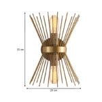 Απλίκα τοίχου Kirpi Megapap E27 μεταλλική χρώμα χρυσό 23x5x33εκ. - GP052-0108,2 - Image 3