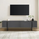 Έπιπλο τηλεόρασης Luxe Megapap χρώμα ανθρακί 180x30x50εκ. - GP052-0117,1 - Image 5