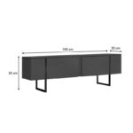 Έπιπλο τηλεόρασης Luxe Megapap χρώμα ανθρακί 180x30x50εκ. - GP052-0117,1 - Image 6