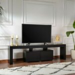 Έπιπλο τηλεόρασης Enclave Megapap χρώμα μαύρο 180x31,3x50εκ. - GP052-0132,1 - Image 2
