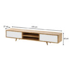 Έπιπλο τηλεόρασης Serine Megapap χρώμα sapphire oak - λευκό 170x37x45εκ. - GP055-0026,2 - Image 5