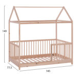 ΒΡΕΦΙΚΟ ΞΥΛΙΝΟ ΚΡΕΒΑΤΙ MIKO Τ.MONTESSORI HM9286 ΜΕ ΟΥΡΑΝΟ ΦΥΣΙΚΟ 140Χ70 εκ. - Image 2