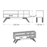 ΕΠΙΠΛΟ ΤΗΛΕΟΡΑΣΗΣ CRONOS ΚΑΡΥΔΙ ΛΕΥΚΟ HM9314 110x30x50Y εκ. - Image 2