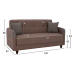 ΚΑΝΑΠΕΣ ΚΡΕΒΑΤΙ ΔΙΘΕΣΙΟΣ SANNA HM3246.01 ΜΠΕΖ 140x82x86 εκ. - Image 2