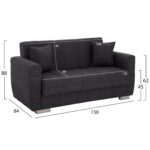 ΚΑΝΑΠΕΣ ΚΡΕΒΑΤΙ POLYA ΔΙΘΕΣΙΟΣ ΓΚΡΙ HM3241.03 150x84x88 εκ. - Image 2