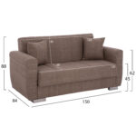 ΚΑΝΑΠΕΣ ΚΡΕΒΑΤΙ POLYA ΔΙΘΕΣΙΟΣ ΚΑΦΕ HM3241.02 150x84x88 εκ. - Image 2