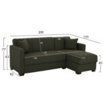 ΚΑΝΑΠΕΣ ΚΡΕΒΑΤΙ GHUFRAN ΓΩΝΙΑ ΑΝΑΣΤΡΕΨΙΜΗ DARK OLIVE HM3244.05 200x133x77Yεκ. - Image 2