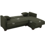 ΚΑΝΑΠΕΣ ΚΡΕΒΑΤΙ GHUFRAN ΓΩΝΙΑ ΑΝΑΣΤΡΕΨΙΜΗ DARK OLIVE HM3244.05 200x133x77Yεκ. - Image 3