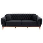 ΚΑΝΑΠΕΣ ΚΡΕΒΑΤΙ BENNINGTON ΤΡΙΘΕΣΙΟΣ ΜΑΥΡΟΣ HM3249.01 240x95x80 εκ. - Image 4