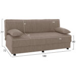 ΚΑΝΑΠΕΣ ΚΡΕΒΑΤΙ ANDRI ΤΡΙΘΕΣΙΟΣ ΜΠΕΖ HM3239.04 180x72x77Υ εκ. - Image 2