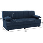 ΚΑΝΑΠΕΣ ΚΡΕΒΑΤΙ ANDRI ΤΡΙΘΕΣΙΟΣ ΜΠΛΕ HM3239.07 180x72x77Y εκ. - Image 2