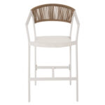 ΣΚΑΜΠΟ ΑΛΟΥΜΙΝΙΟΥ HM5892.12 ΜΕΣΑΙΟΥ ΥΨΟΥΣ RATTAN & TEXTLINE ΛΕΥΚΟ ΜΠΕΖ 56,5x57x99,5 - Image 3