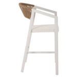 ΣΚΑΜΠΟ ΑΛΟΥΜΙΝΙΟΥ HM5892.12 ΜΕΣΑΙΟΥ ΥΨΟΥΣ RATTAN & TEXTLINE ΛΕΥΚΟ ΜΠΕΖ 56,5x57x99,5 - Image 4