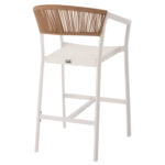 ΣΚΑΜΠΟ ΑΛΟΥΜΙΝΙΟΥ HM5892.12 ΜΕΣΑΙΟΥ ΥΨΟΥΣ RATTAN & TEXTLINE ΛΕΥΚΟ ΜΠΕΖ 56,5x57x99,5 - Image 5