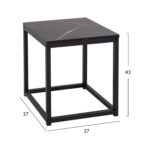 ΖΙΓΚΟΝ GRELAY 2 ΤΕΜ MDF ΟΨΗ ΜΑΡΜΑΡΟΥ & ΜΕΤΑΛΛΟ HM8762.13 45Χ45Χ50εκ. & 37Χ37Χ43 εκ. - Image 3