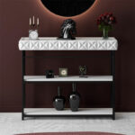 Κονσόλα PWF-0629   λευκό-μαύρο 102x32x83εκ-PK071-001502 - Image 2