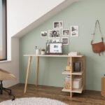 Γραφείο εργασίας Volet   σε oak- sandstone απόχρωση 114x56x76εκ-PK197-000275 - Image 2